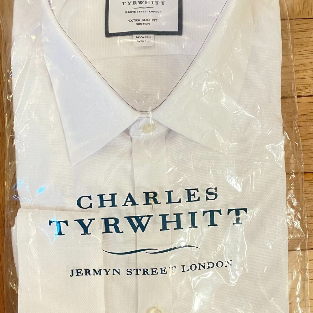 Charles Tyrwhitt White Extra Slim Fit Dash Weave Dress Shirt
